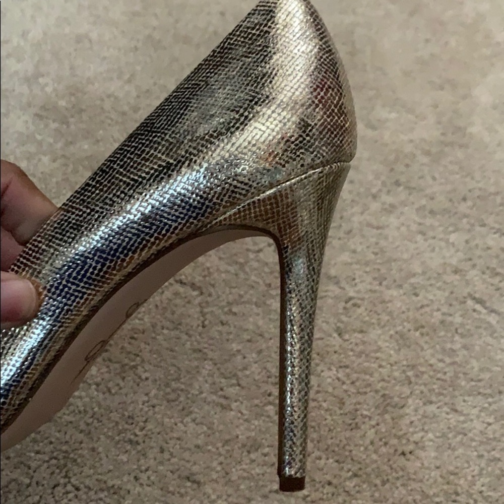 Gold Snake Skin Heels - Picture 4 of 5